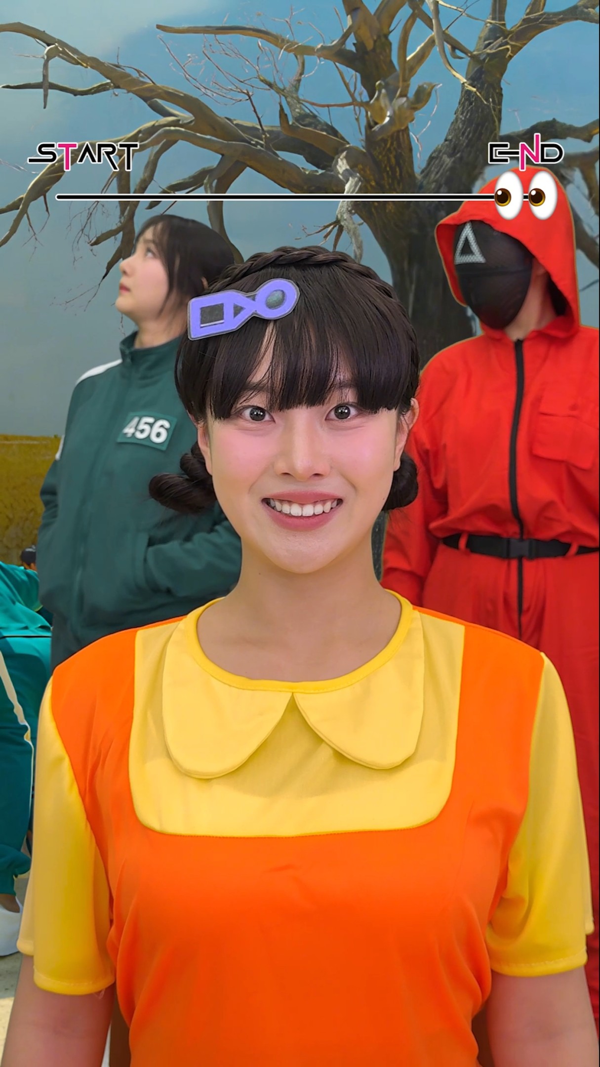 눈싸움 1단계? 영희를 이겨보세요?