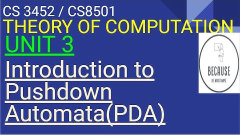 3.8 Introduction to Pushdown Automata in Tamil