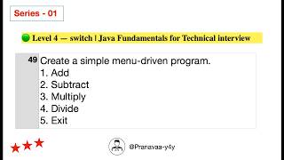 Create a simple menu-driven program. (Using switch ) #java #technical #programming