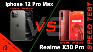 iphone 12 Pro Max VS Realme X50 Pro | SPEED TEST