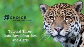 Choice Reviews — Video Tutorial 3: Lists, Saved Searches, and Alerts