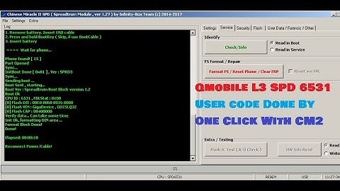 Qmobile L3 SPD 6531 User code Done By One Click With CM2