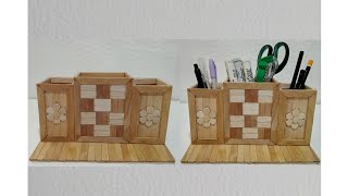 Membuat tempat Pensil dari Stik Es Krim
