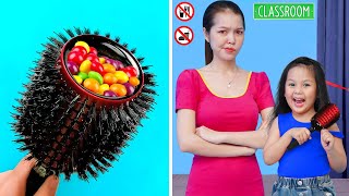 Funny Ways to Sneak Food and Snacks into Class | Funny Situations For Smart Parents in School