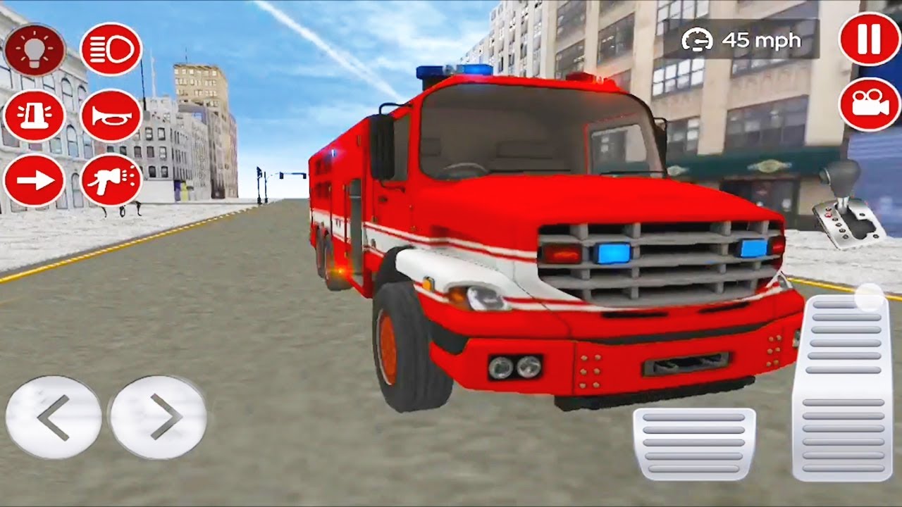 Real FIRE TRUCK Driving Simulator Fire Fighting 10 FIRE TRUCK GAMES