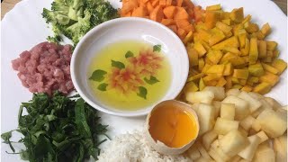 វិធីធ្វើបបរខាប់គ្រប់គ្រឿងសំរាប់ក្មេងអាយុចាប់ពី6ខែឡើងទៅ(How to cook porridge for baby From 6+ up)
