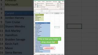 Dropdown List In Excel ⤵️ 🔥💯 #excel #asmr #computer #excelformula #tricks #exceltips #trending #yt