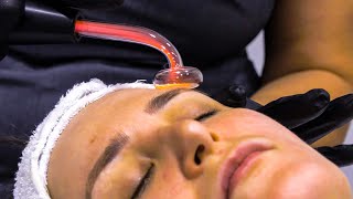 Deanna Demonstrates High Frequency Facial Treatment!