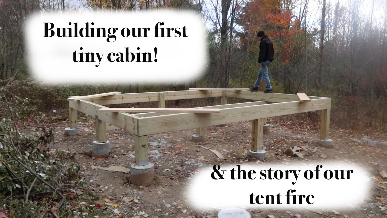 Tiny Cabin Build Ep. 1 | Breaking Ground | DIY off grid Cabin Build ...