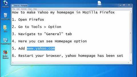 72 How to make Yahoo my homepage in Mozilla Firefox