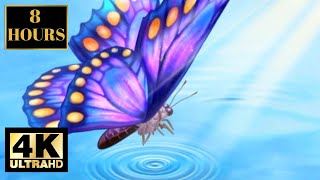 Butterfly Water With Relaxing Nature Music Wallpaper Screensaver Background 4K 8 HOURS screenshot 5