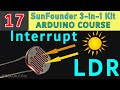 Lesson 17: How to interrupt a delay in Arduino and Light Dependant Resistor LDR | Robojax