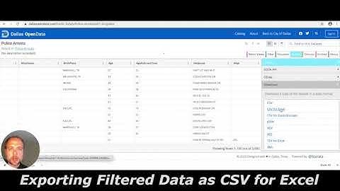 Filtering and Downloading Dallas Arrest Open Data