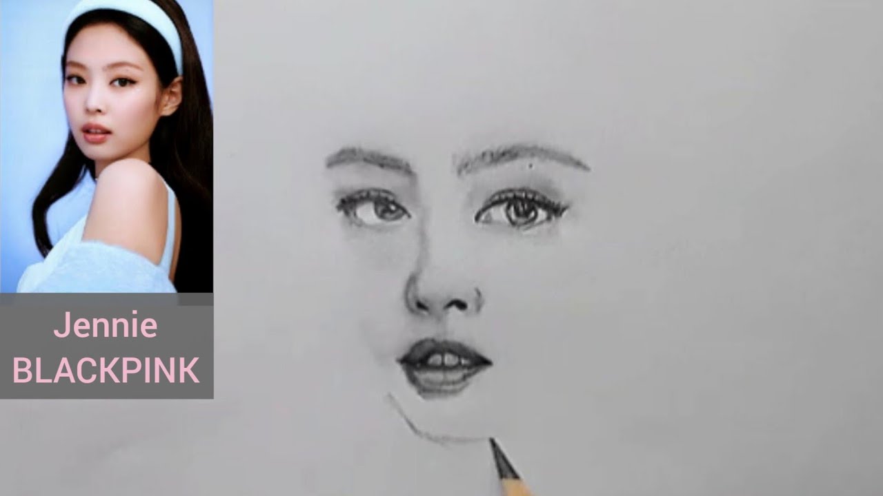 Easy way to draw Jennie from BLACKPINK || How to draw Jennie from ...