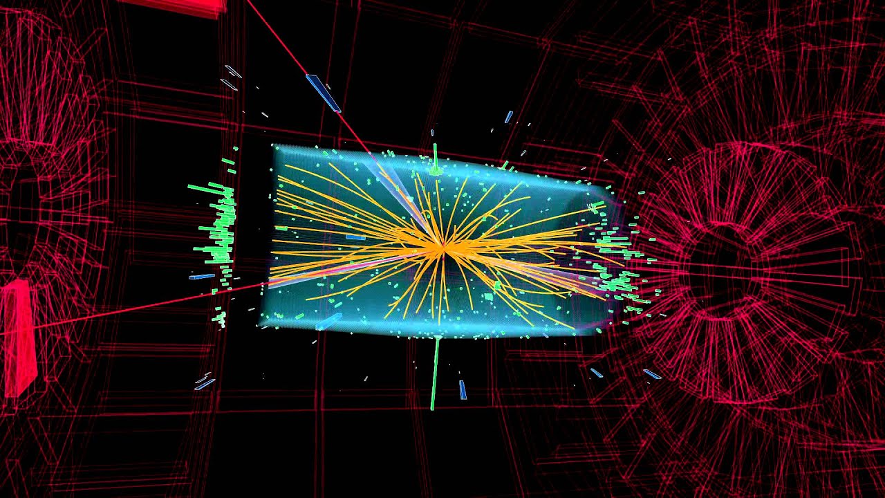 Higgs Boson collision event display YouTube