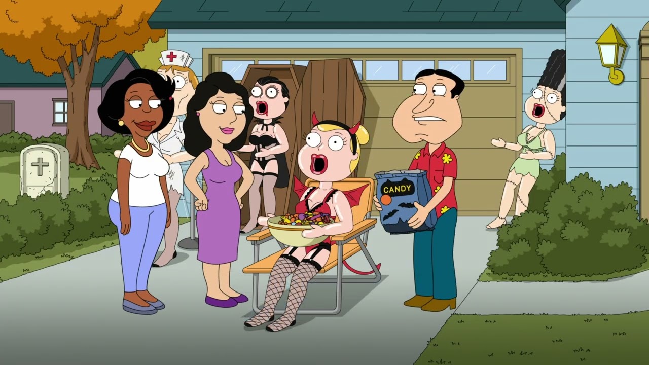 Family Guy - Quagmire Puts Up His Sex Dolls For Halloween Decorations