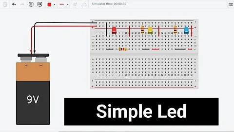 Simple LED / Resistor Circuit Using a Breadboard and Simple Tinkercad Circuits.