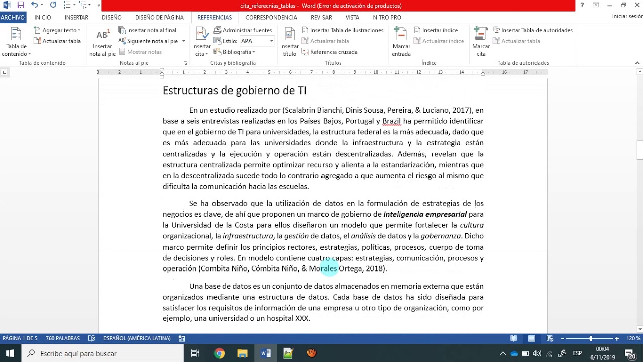 Tabla De Figuras Word