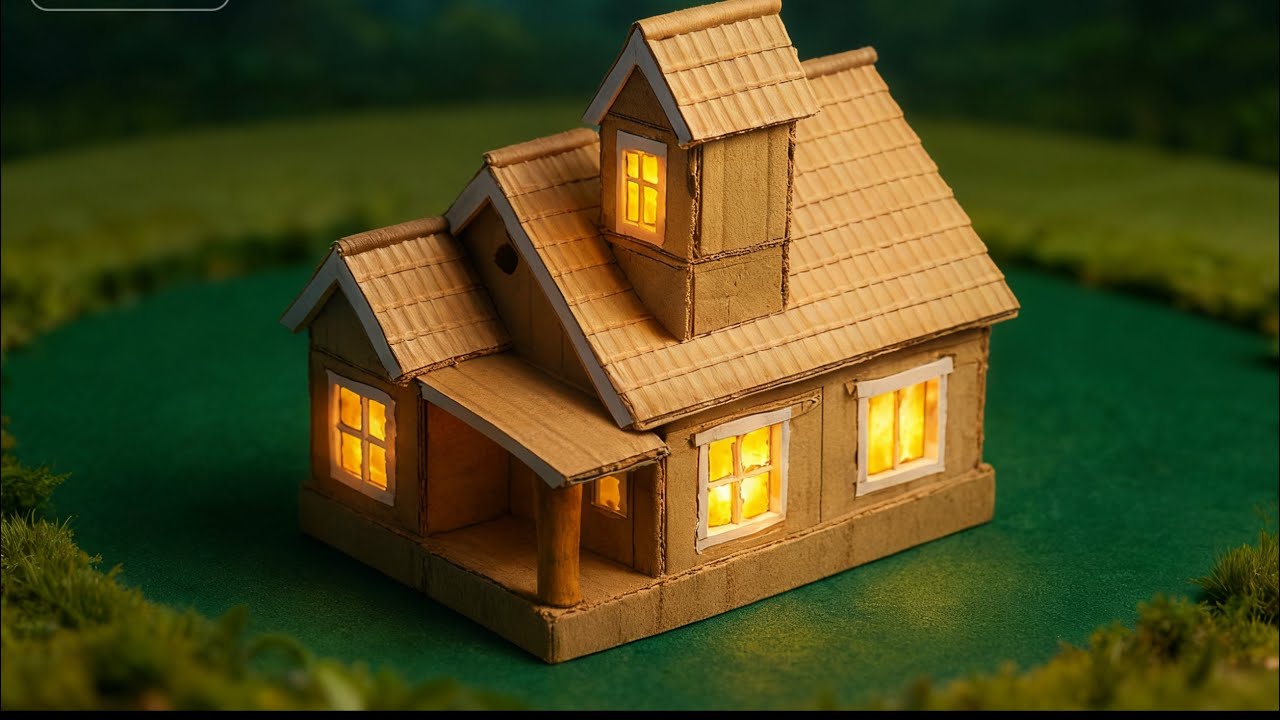 a Realistic Mini House Using Only Cardboard | Full Miniature Construction