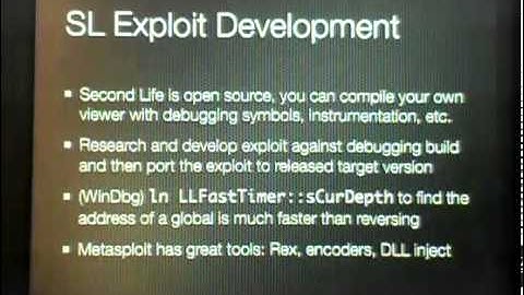 Shmoocon 2008 - Virtual Worlds - Real Exploits - Charlie Miller and Dino Dai Zovi.mp4