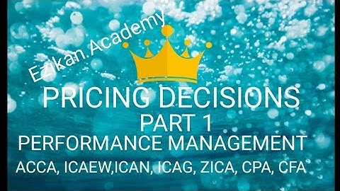 PRICING DECISIONS(PART1)