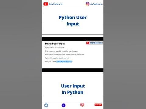 User Input In Python | Getting Input From User #python - YouTube