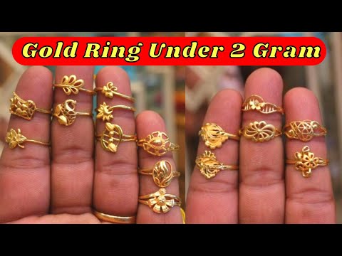 Gold light weight rings with weight| gold ring under 2gm weight - YouTube