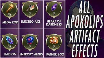 ALL NEW APOKOLIPS ARTIFACT EFFECTS EXPLAINED! UPDATE 4.0 SOLO RAIDS GUIDE INJUSTICE 2 MOBILE FATHER