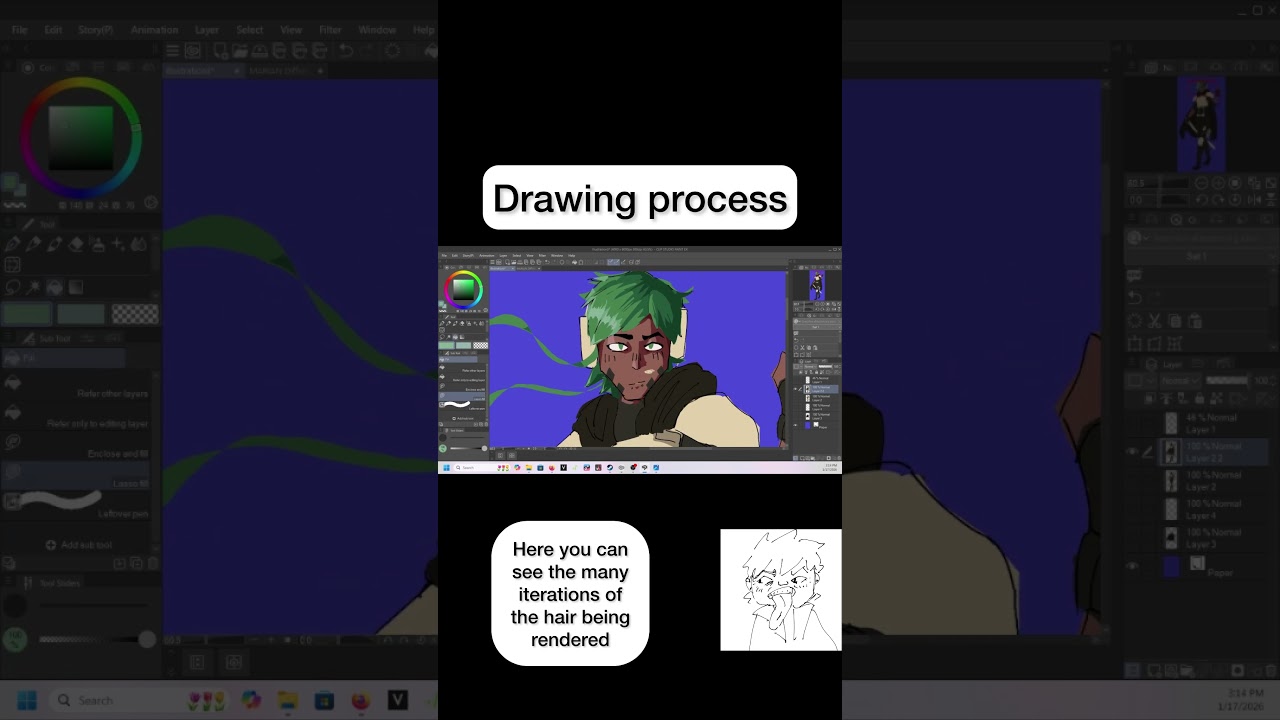 Drawing process for an UTAU icon! 