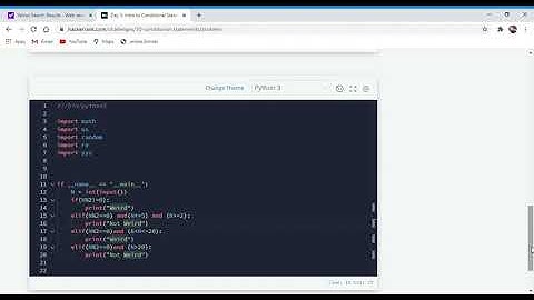 Hackerrank day 3 of 30days of code|| hackerrank problem intro into conditional statements