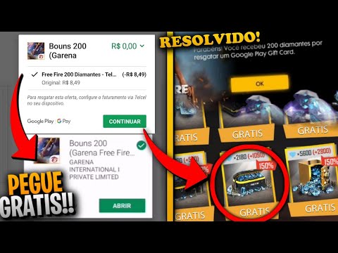 RÁPIDO! COMO COLETAR 200 DIAMANTES NO FREE FIRE!!! B0NUS DE RECARGA • ERRO  RESOLVIDO! CÓDIGO NOVO 