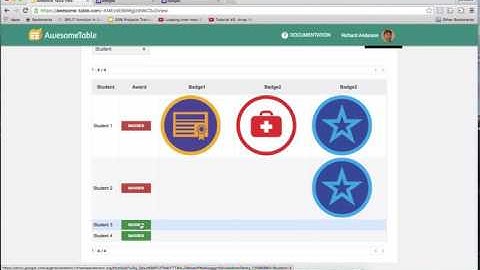 Awesome Tables:  Badges and Google Forms