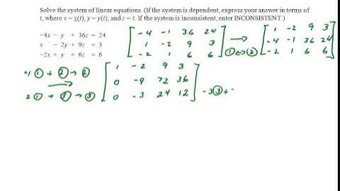 Examples 3 and 4 Gaussian Elimination