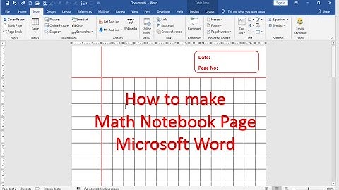 #msword How to make math Notebook Page in Microsoft word #sssci2022