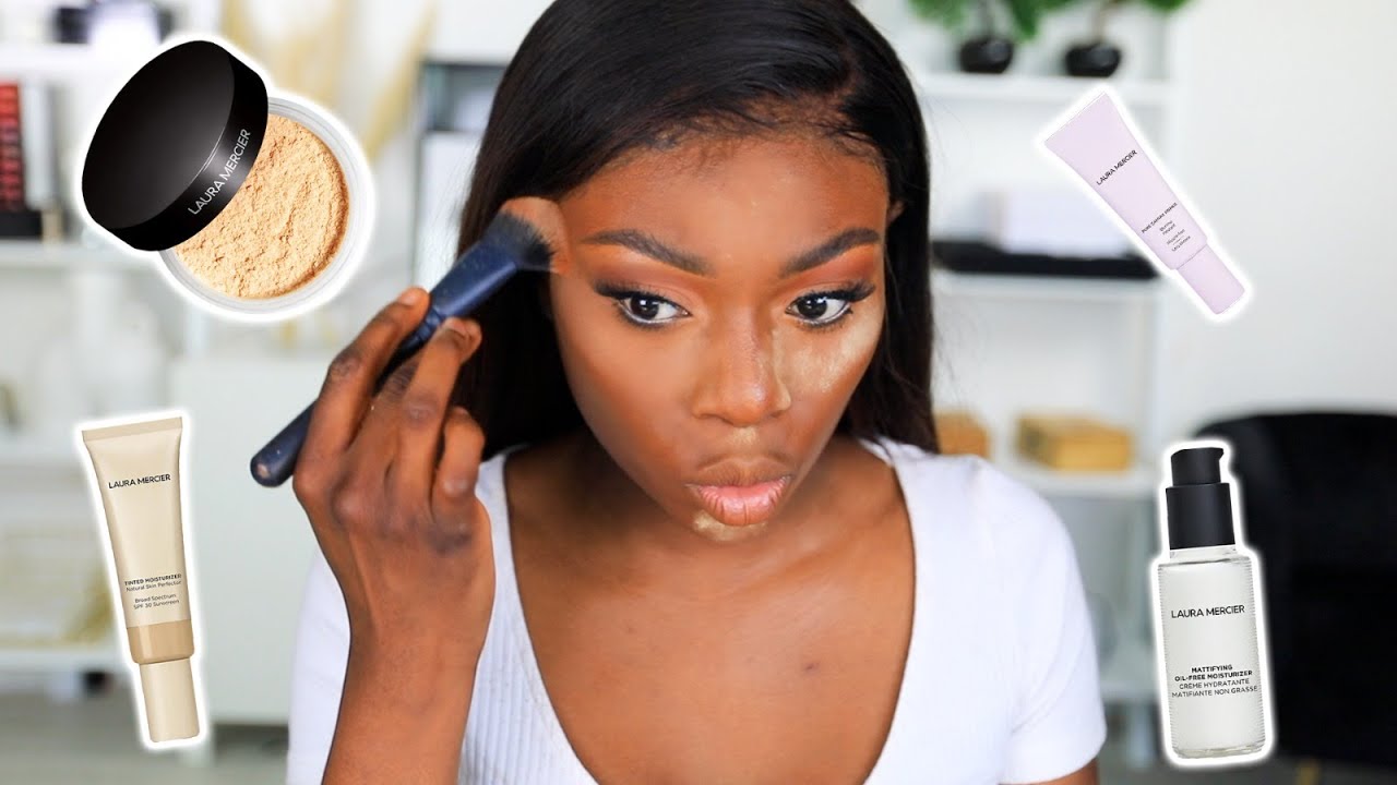 Is the NEW Laura Mercier powder Look going to work on MY SKIN !? Finally trying *No Makeup Makeup*