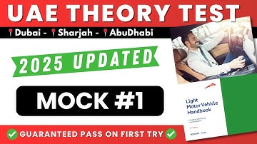 2025 UAE RTA Theory Mock Test 1 🚦 | FREE Dubai Driving License Practice | Official Question Revision