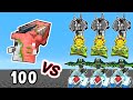 3 Mowzie's Mobs Vs. 100 Zoglins in Minecraft | 3vs100