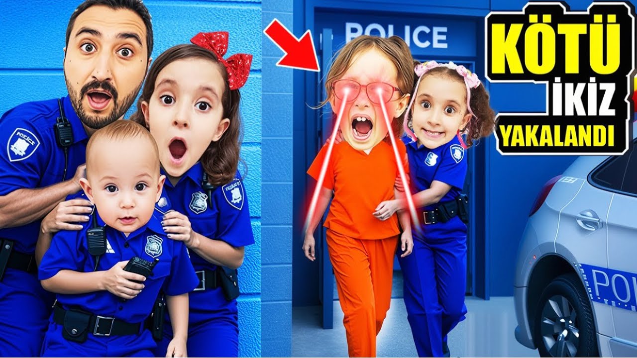 GİZEMLİ İKİZ EVİMİZE BASKIN YAPTI !! BANU ALYA POLİS OLDU HAPSE ATTI !! 