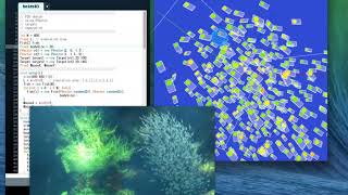 Boids or fishes are swimming in a box