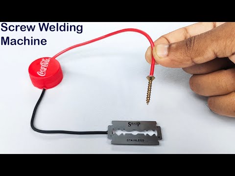 How To Make Simple Screw Welding Machine At Home With Blade | Diy 12V Welding Machine