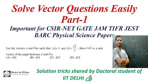Introduction to Vector Algebra with Standard previous NET GATE problems by IITian Laxman Goswami