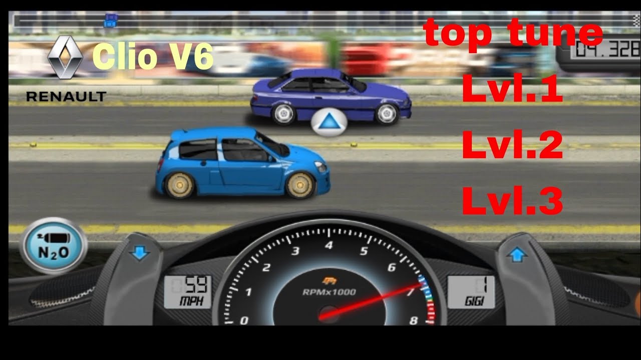 drag racing clio v6 best tune lvl.1-lvl.3 best tune