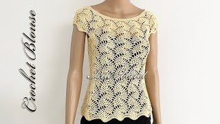 Lace summer blouse crochet pattern tutorial