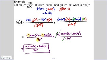 Use the product or quotient rule to find a derivative with sine or cosine