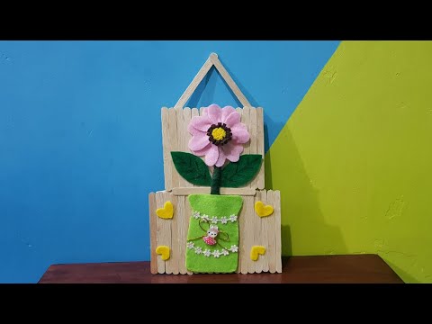 hiasan-dinding-viral,-diy-kerajinan-stik-eskrim-dan-kain-flanel-|-diy-craft-for-kids