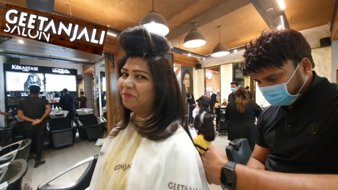Hair Cut at Geetanjali Salon Khan Market Delhi | Hair Cut with special  technique | - YouTube