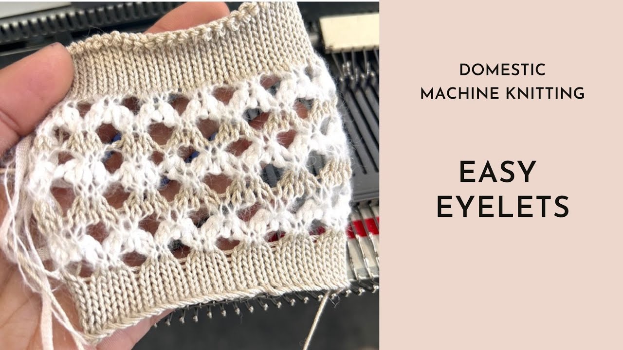 【2plan】Half mesh punching knit Machine Knitting - Super Easy Eyelet pattern to try!! - YouTube