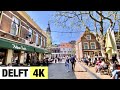 DELFT, NETHERLANDS [4K Ultra HD] - City Centre Walking Tour