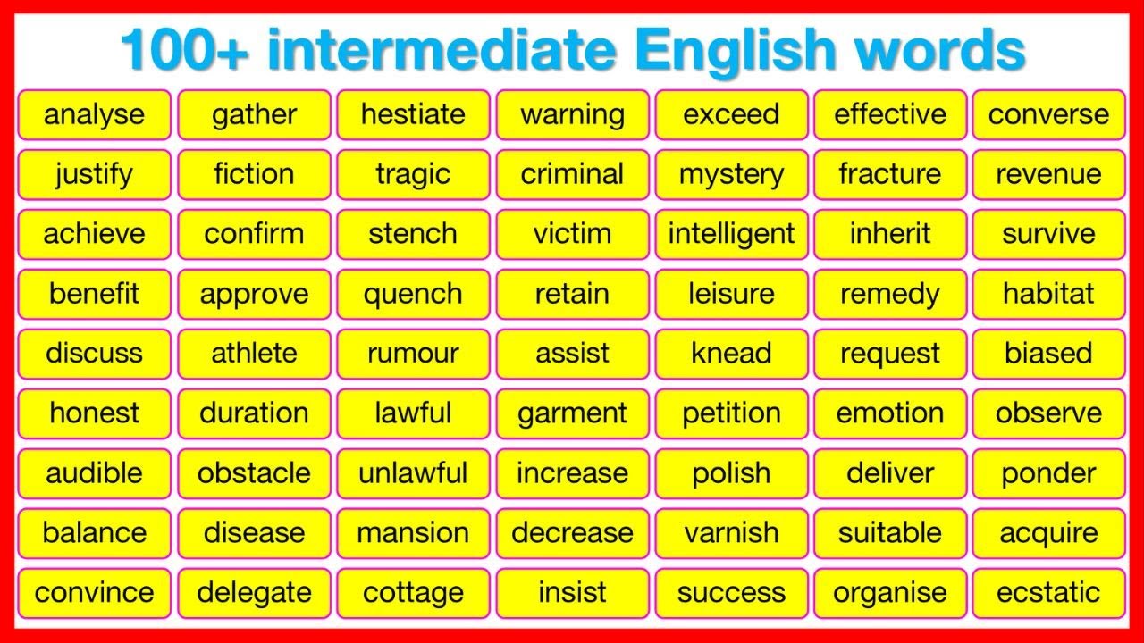 100+ INTERMEDIATE words you need to know 🤔 | Improve your English vocabulary | IELTS TOEFL practice