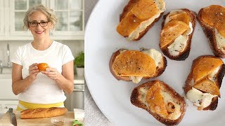 Persimmon and Brie Crostini- Everyday Food with Sarah Carey